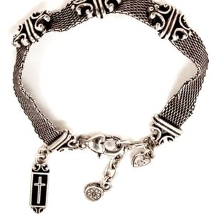 Vintage Brighton Silver Cross Pendent Bracelet